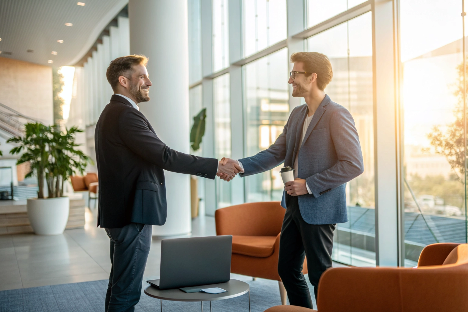 Business partners shaking hands